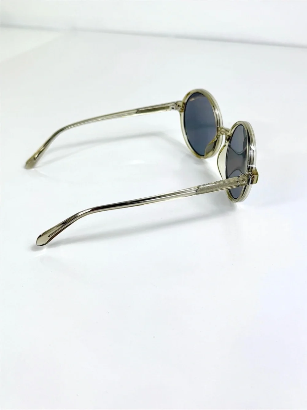 Linda Farrow LFL650 Oversized Round Sunglasses White Gold Titanium Full Set